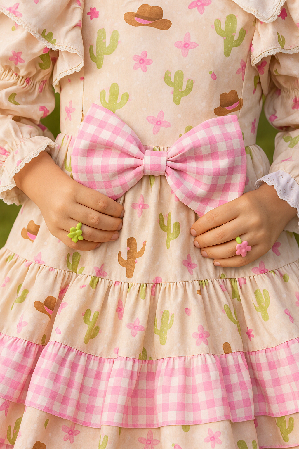 Conjunto Vaqueira Cactos Mãe e Filha – Vestidos Juninos