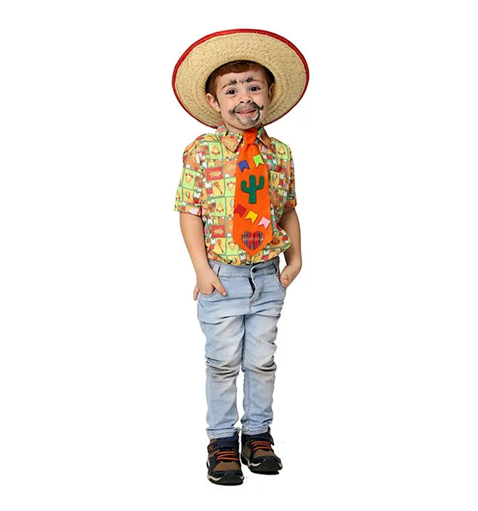 Roupa de Festa Junina Infantil Masculina Camisa Huguinho