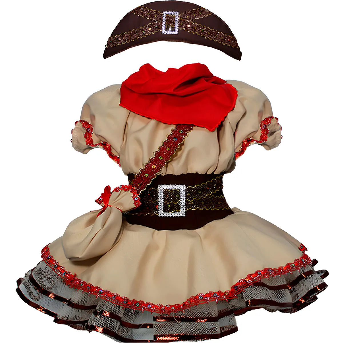 Fantasia Maria Bonita Infantil de Luxo Completa Roupa Festa Junina