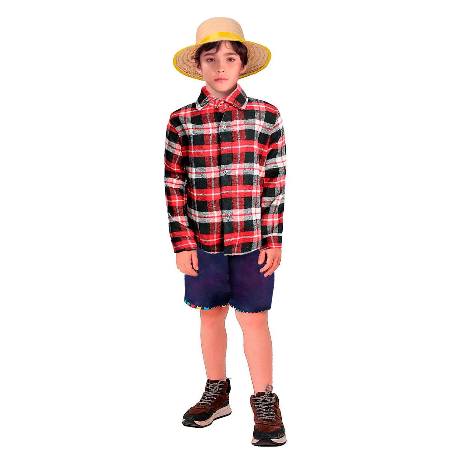 Camisa Xadrez Infantil Flanelada Manga Longa de Luxo