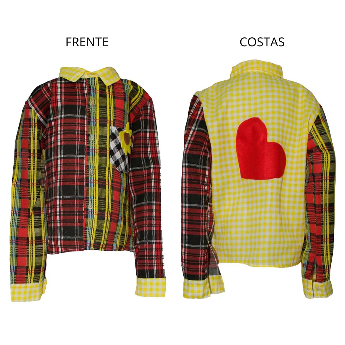 Roupa Festa Junina Infantil Masculina Camisa Xadrez Manga Longa
