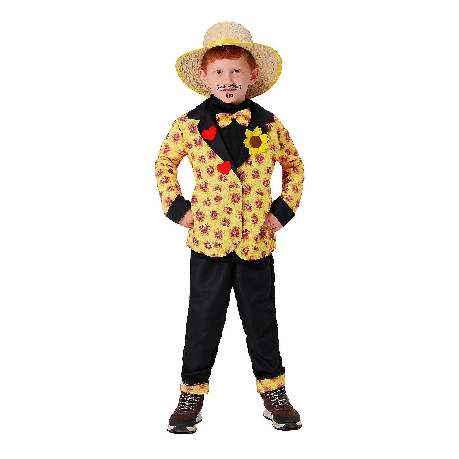 Roupa Festa Junina Infantil Masculina Paletó Noivo Caipira Girassol