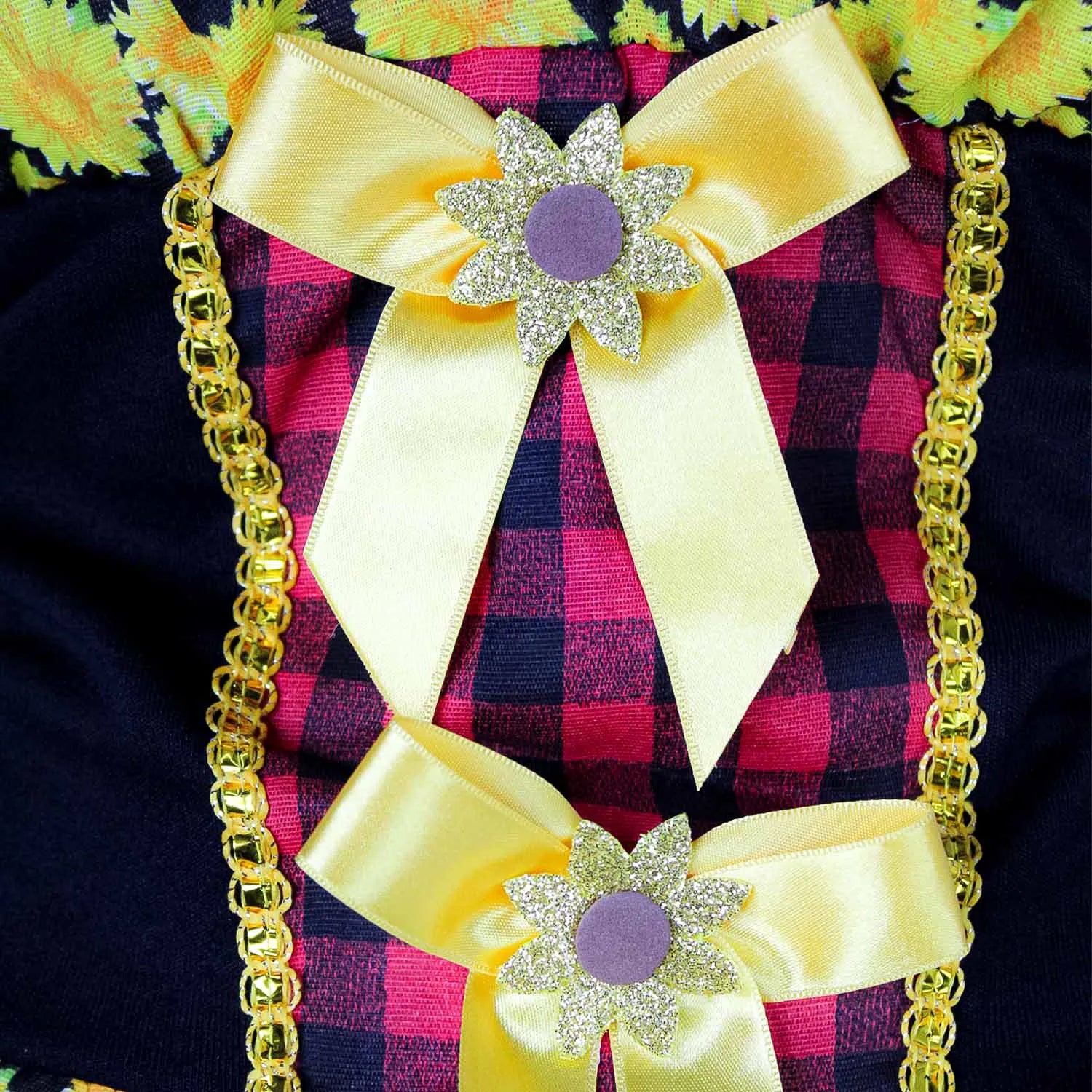 Vestido Feminino Adulto Caipirinha Girassol Com Corpete