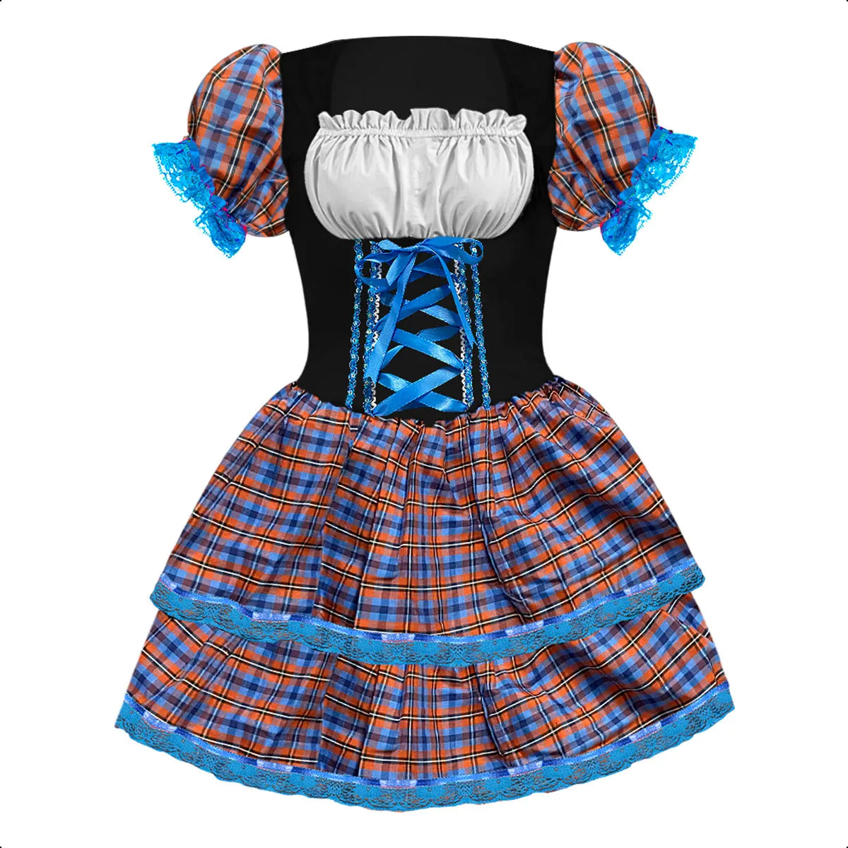 Vestido Festa Junina Adulto Xadrez de Luxo